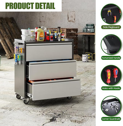 3 Drawers Garage Storage Cabinet - Image 7