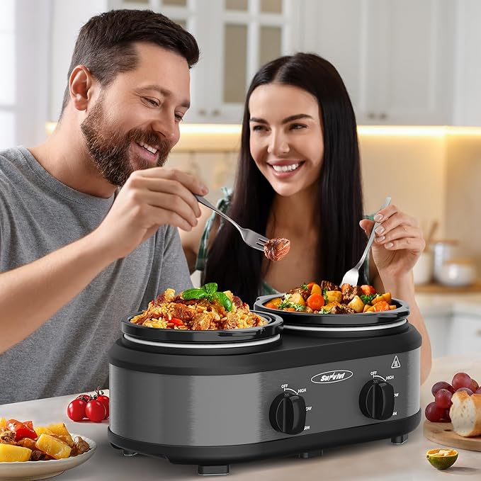 Sunvivi Dual Slow Cooker, Buffet Servers and Warmer - Image 4