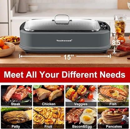 Techwood Indoor Grill Smokeless Grill, 1500W Indoor Korean BBQ Electric - Image 4
