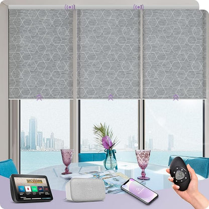 Graywind Motorized Solar Shades Light Filtering Mesh Shade Compatible by Graywindbeyondshading