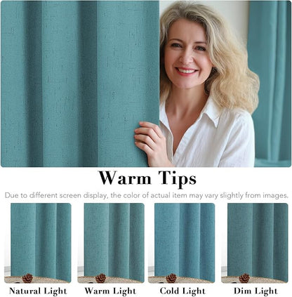 H.VERSAILTEX Linen Blackout Curtains 84 Inches Long 100% Absolutely Blackout - Image 5
