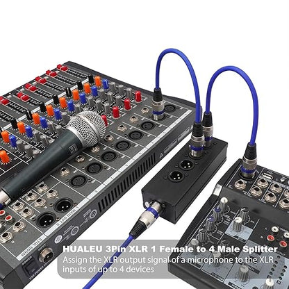 HUALEU 3Pin XLR 1 Female to 4 Male Splitter, 4Way XLR Single Input to Four - Image 7