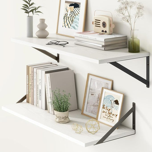 12 Inch Deep Floating Shelves, 30W x 12D Wall Shelves by FunMemories