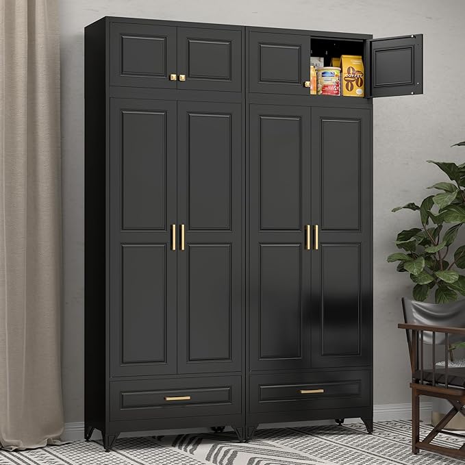 Kitchen Pantry Storage Cabinets, Kitchen Cupboard, Large Steel Cabinets - Image 2