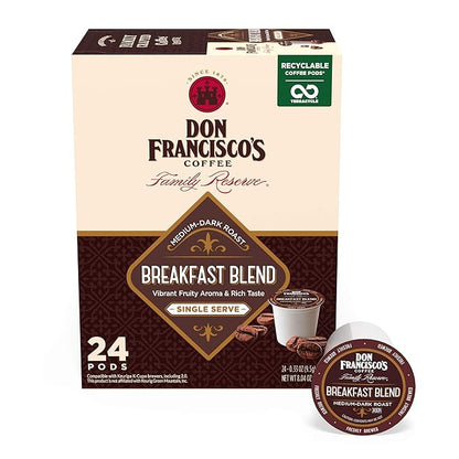 Don Francisco's Breakfast Blend Coffee Pods, Medium-Dark Roast, Compatible by DonFranciscosCoffee