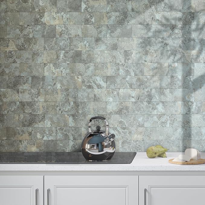 AULIGET 4-Piece Faux Stone Peel and Stick Backsplash Wall Tiles, Laundry Room - Image 4