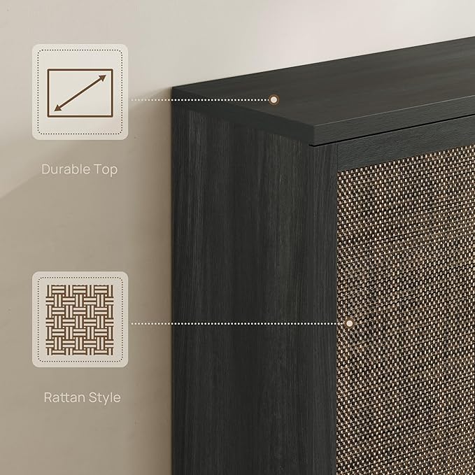 SICOTAS Rattan Shoe Storage Cabinet - Image 7