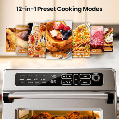 Kismile 25QT Air Fryer Toaster Oven Combo, 12-in-1 Large Countertop Convection - Image 3