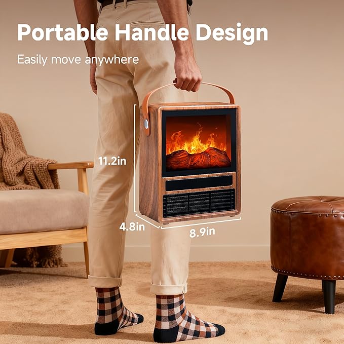 FLAME&SHADE Portable Electric Fireplace Heater - Image 2