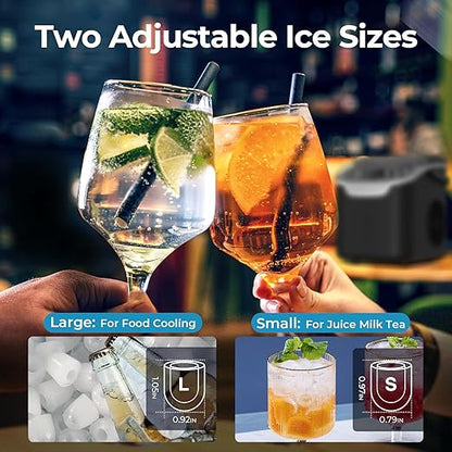 Countertop Ice Maker, 26 lbs/Day ice Production, 2 Sizes, 8 ice Cubes in 6 - Image 3