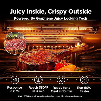 Midea Flexify Pro 10+4 Toaster Oven Air Fryer Combo, Graphene Juicy-Lock Cooking - Image 3