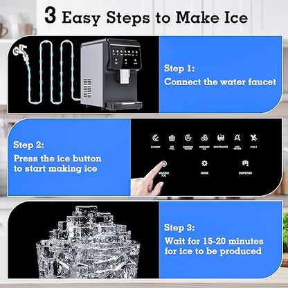 Nugget Ice Maker 66Lbs/24H Chewable Pellet Ice Machine, Built-in 6lbs Ice - Image 7