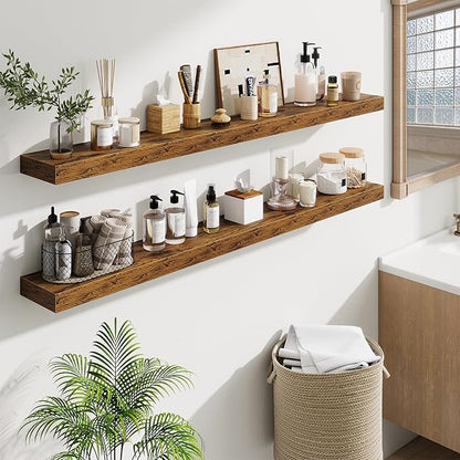 Fun Memories 55 Inch Floating Shelves Bedroom, Large Extra Floating Shelf Set - Image 2