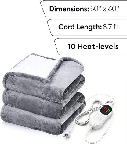 Heated Blanket Electric Throw 50"x60" – Safe Electric Heating Blanket - Image 2