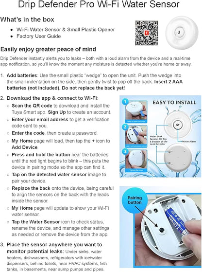 Drip Defender Pro Water Sensor | Wi-Fi Water Leak Detector - Image 4