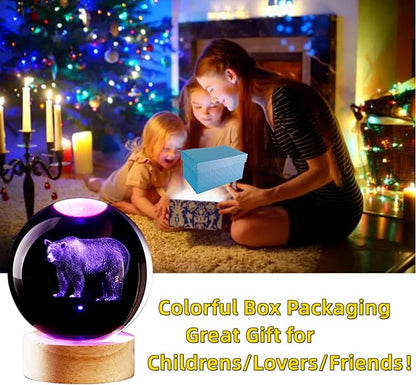 3D Crystal Ball Lamp with Lifelike LED Bear, 16 Color Changing Light, Dimmable - Image 5