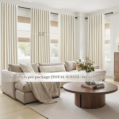 Cute Blackout Curtains 60 Inches Extra Wide Linen 84 Inch Length - Image 6