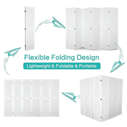 Babion 6 Panel Pegboard Display, Freestanding Folding Privacy Screens - Image 9