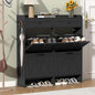Shoe Cabinet with 4 Flip Drawers & 2 Storage Drawers, Rustic Farmhouse Narrow by Thacuok
