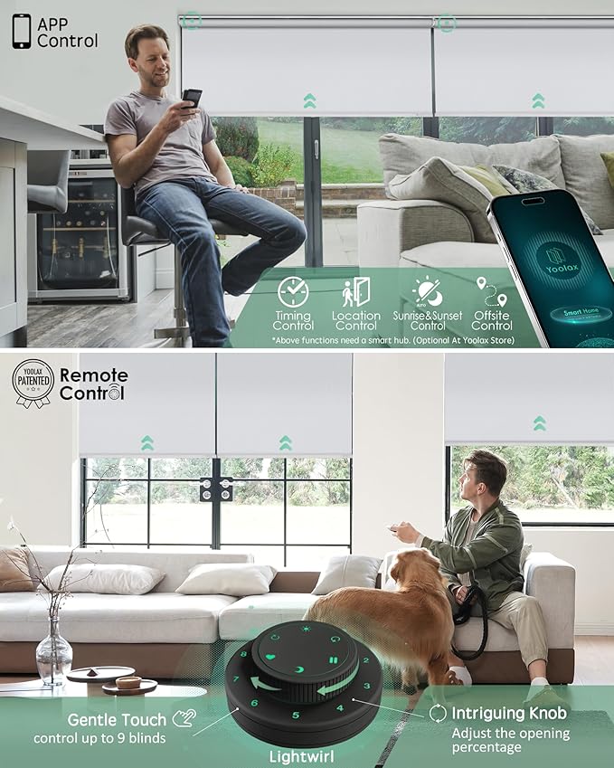 Yoolax Motorized Blinds with Remote, Automatic Window Shades Work with Alexa - Image 3