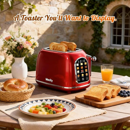 Mecity Toaster 2 Slice, Touch Screen Wide Slot Retro Toaster - Image 4