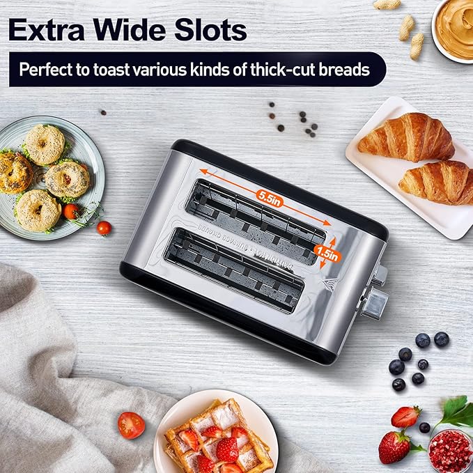 CUSIMAX 2 Slice Stainless Steel Toaster - Image 4