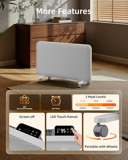 YEW Space Heaters for Lagre Room, Convection Infrared Electric Heater - Image 8