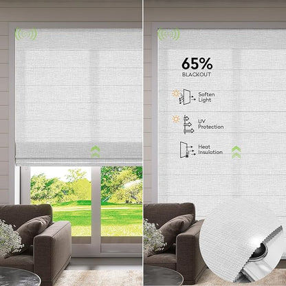 ZSTARR Smart Roman Shades Rechargeable Motorized Blinds - Image 3