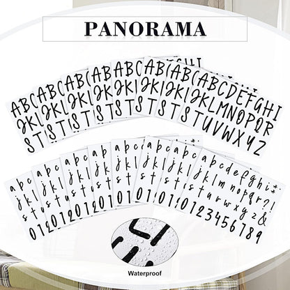 552 Pieces 8 Sheets Letter Stickers Self Adhesive Waterproof Vinyl Stick on Letters Mailbox Number Decals for Water Bottles Graduation Caps Window Door Sign Craft Scrapbooking(2 Inch,Black)