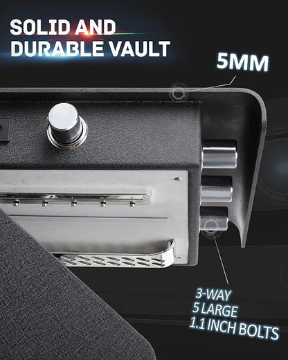 Deluxe Biometric Safe with Fireproof Waterproof Bag, 2.25 Cubic Feet Safe Box - Image 3