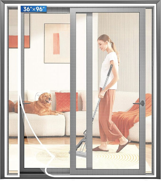 Magnetic Screen Door Left Right Side Opening Upgraded PET Mesh Greater Than by Longeas