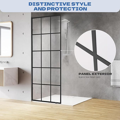 Bathroom Shower Door 37" W x 78.75" H, Frameless Fixed 3/8" Thick Clear - Image 2