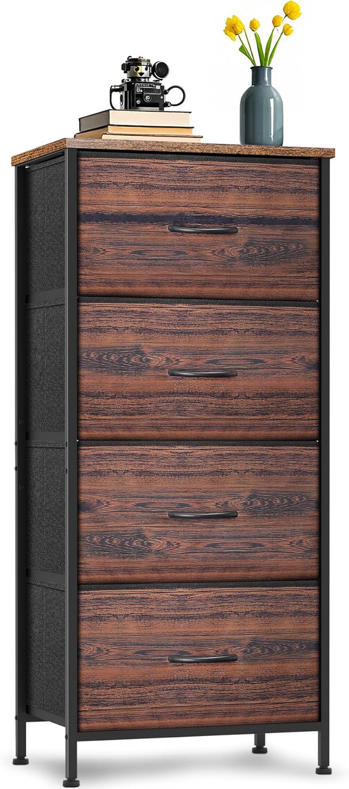 4 Fabric Drawer Dresser for Bedroom, Chest of Drawers by Sonharlar