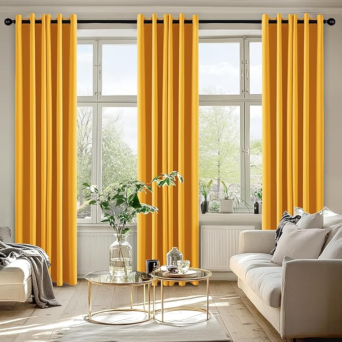 MIULEE Yellow Blackout Curtains - Image 6