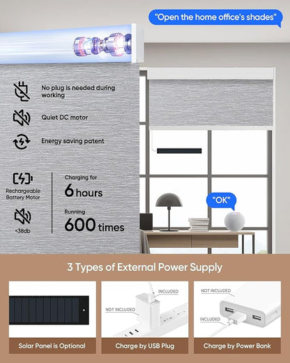 Kincmo Motorized Blinds with Remote, 100% Blackout Motorized Roller Shades Work - Image 5