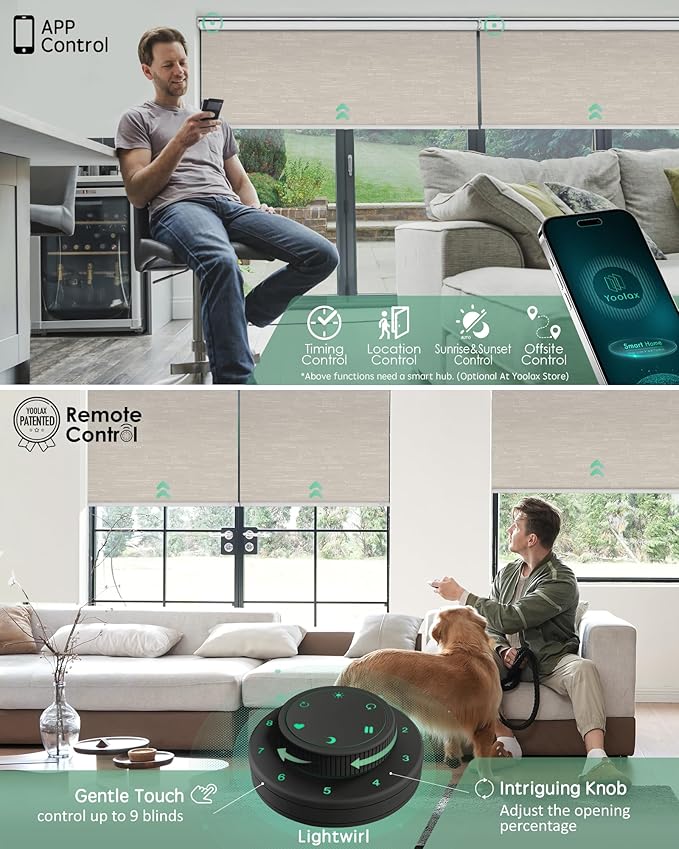 Yoolax Motorized Blinds with Remote, Automatic Window Shades Work with Alexa - Image 3