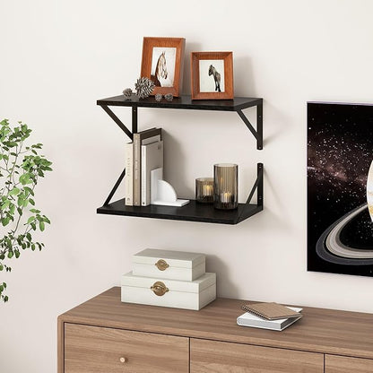 Fun Memories Black Floating Shelves 18 Inch Long, Rustic Floating Shelf - Image 2