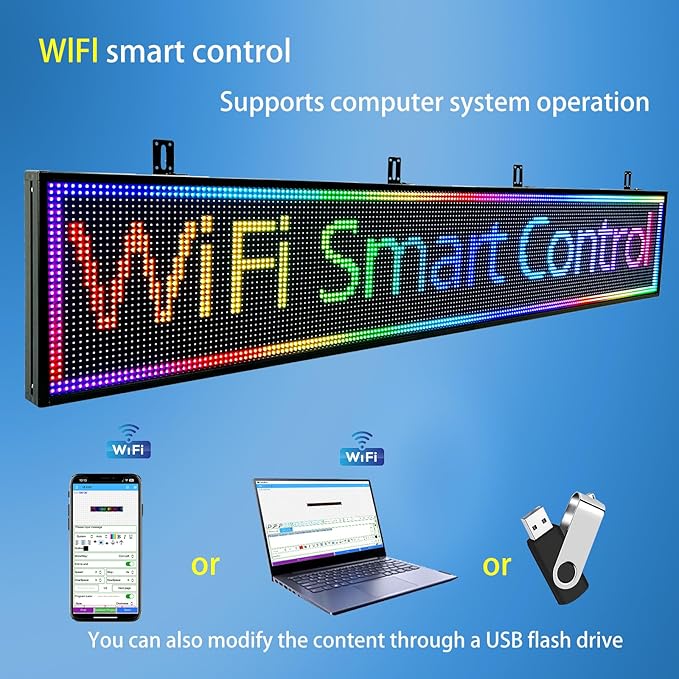 P10 77"X14"Programmable Led Sign Custom Scrolling Outdoor Digital Display Signs - Image 3