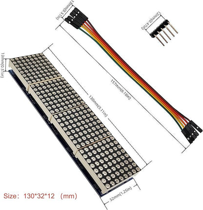 Yuuhseel 2PCS MAX7219 32x8 Dot Matrix LED Display Module 4 in 1 Common Cathode - Image 3