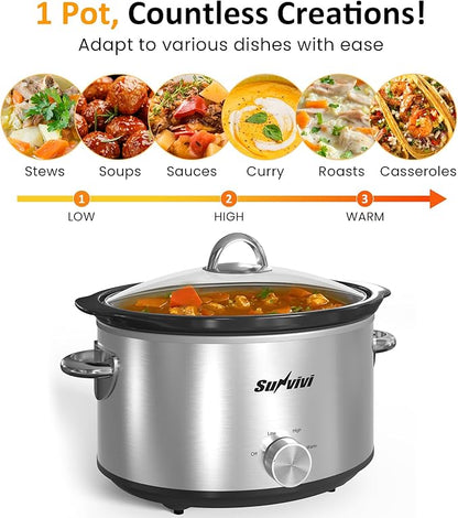 Sunvivi Small Slow Cooker 4QT, Mini Food Warmer - Image 4