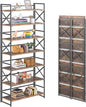 4NM 7 Tiers No Assembly Book Shelves, 72.4" H Folding Bookshelf Bookcase Open by 4NM