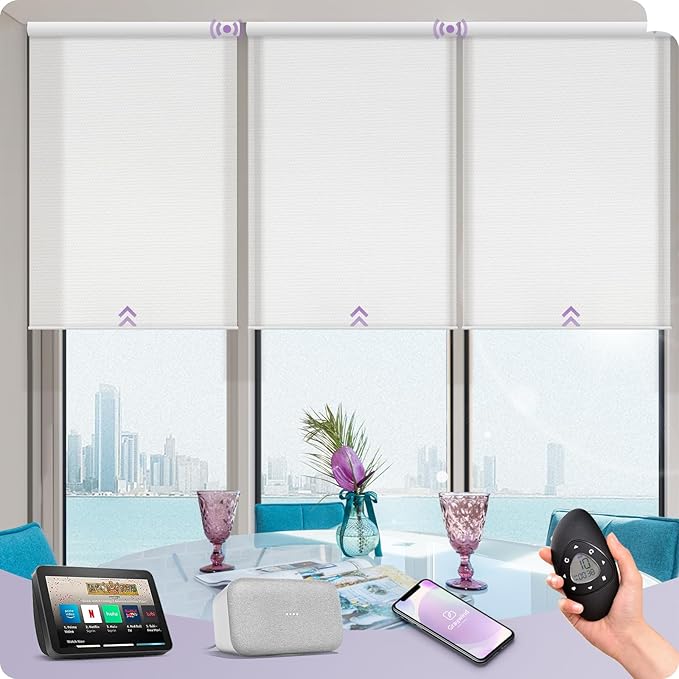 Graywind Motorized Solar Shades Light Filtering Mesh Shade Compatible by Graywindbeyondshading