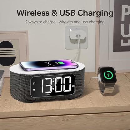 JALL Fabric Alarm Clock for Bedroom, - Image 3