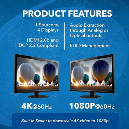 OREI 1x4 2.0 HDMI Splitter - Image 7