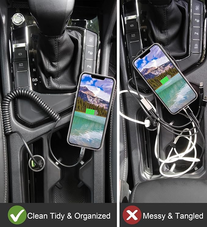 iPhone Charger Cable 6FT for Car, Coiled Lightning Cable 2 Pack 6 Feet - Image 5