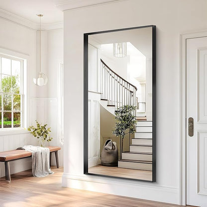 Black Bathroom Mirror, 72x36 Inch Rectangular Deep Frame Mirror, Large Wall - Image 6