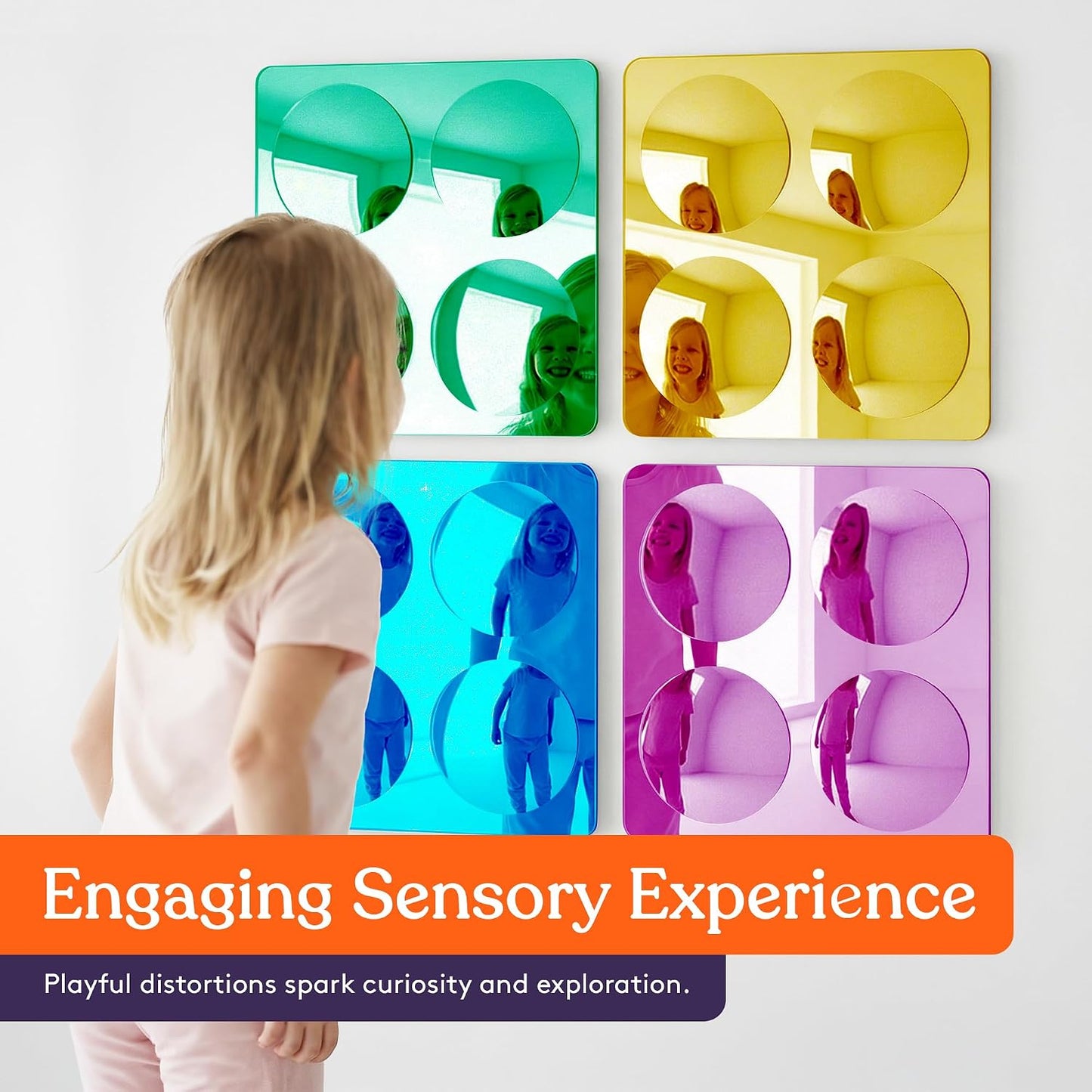 Special Supplies Sensory Bubble Wall Mirror - Interactive Colorful Acrylic Mirrors for Wall Decoration and Sensory Toys for Kids Classroom or Home - Room Decor -Visual, Tactile Stimulation - (4)