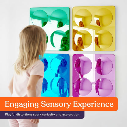 Special Supplies Sensory Bubble Wall Mirror - Interactive Colorful Acrylic Mirrors for Wall Decoration and Sensory Toys for Kids Classroom or Home - Room Decor -Visual, Tactile Stimulation - (4)