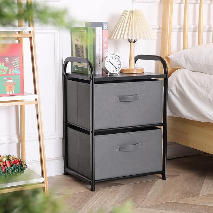 Dresser for Bedroom with 2 Drawers, Wide Chest of Drawers, Fabric Dresser - Image 2