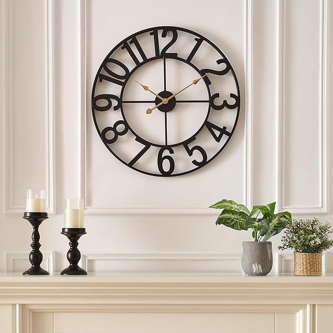 Alarmore 30 Inch Oversized Wall Clock, Battery Operated Silent Non Ticking by Alarmore